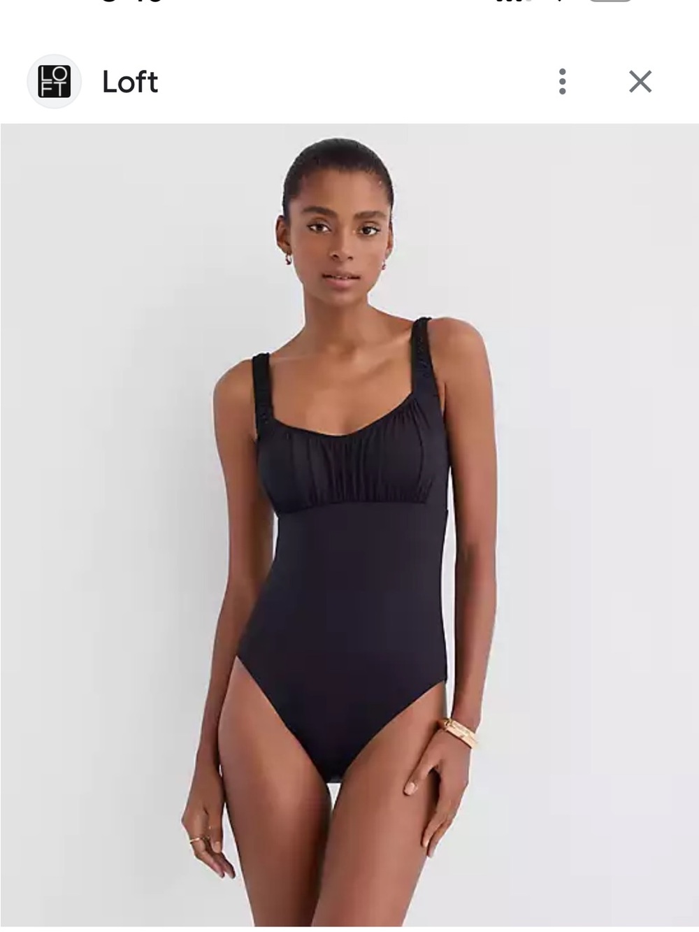 NWT LOFT ULTRA-FLATTERING BLK ONE PIECE SUIT~SIZE LARGE